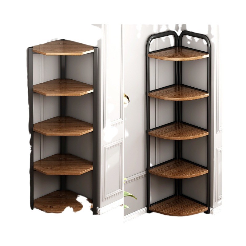 Corner Cabinet Floor-Standing Corner Shelf Living Room Corner Storage Shelf Triangular Multi-Layer Bookshelf Bedroom Corner Corner