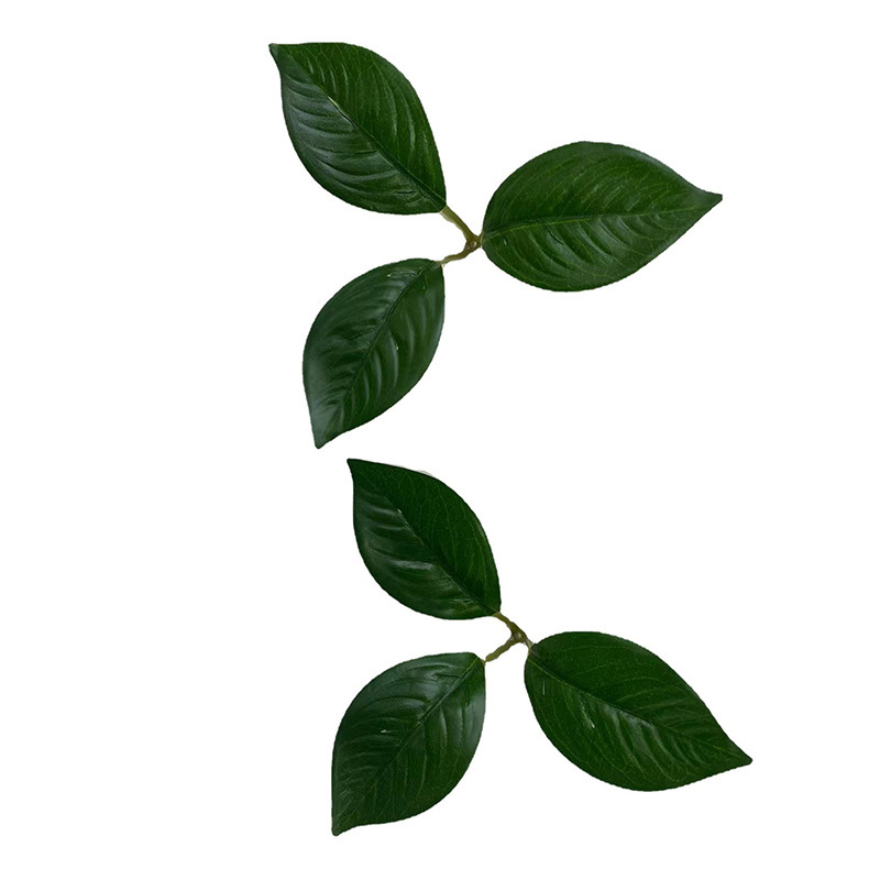 Cross-border simulation three-fork happiness leaf simulation green plant leaf holiday scene layout decoration simulation leaf accessories wholesale