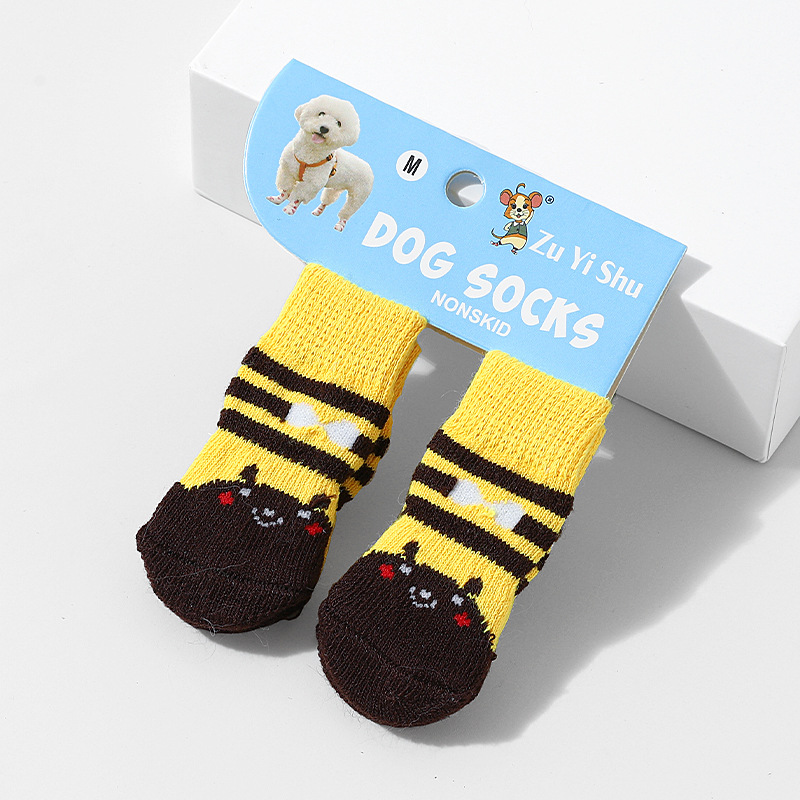 Cross-Border Pet Socks, High-Quality Non-Slip Bottom Puppy Socks, Dog Foot Covers, Teddy Poodle Cotton Socks, Pet Supplies