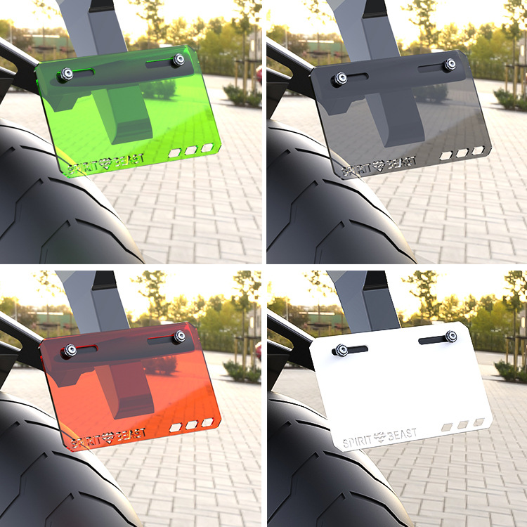 Electric car acrylic license plate frame spirit beast suitable for calf rear bracket universal transparent decorative frame Shanghai