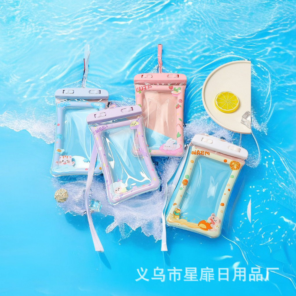 Мультяшный водонепроницаемый чехол для телефона с сенсорным экраном и защитным ремешком