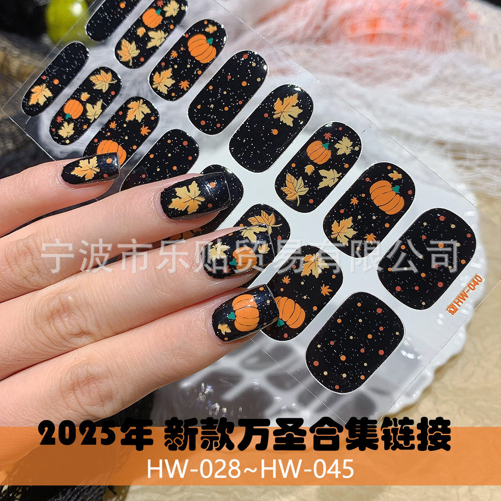 Наклейки для ногтей на Хэллоуин, полный набор, призрак, капля крови, самоклеящиеся, кросс-бордер, готовые к поставке наклейки