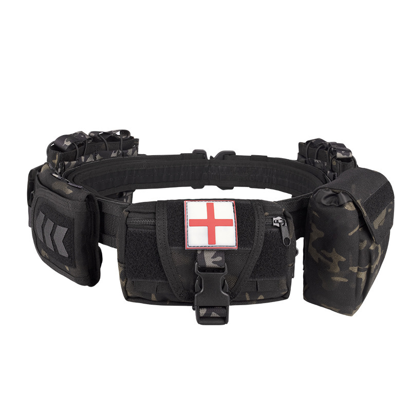 Outdoor Tactical Multifunctional Duty Waist Bag Tactical Six-piece Set Tactical Girdle Tactical Belt