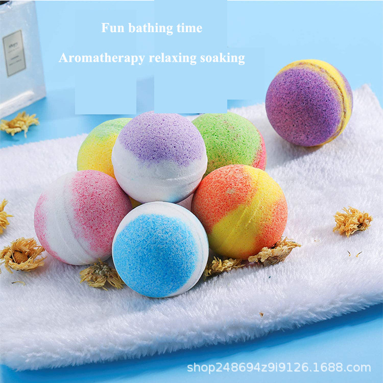 Cross-Border Dried Flower Mixed Color Bath Salt Ball Foot Bath Ball Mugwort Dried Flower Bubble Bath Ball Bath Supplies Foot Bath Pill Customization