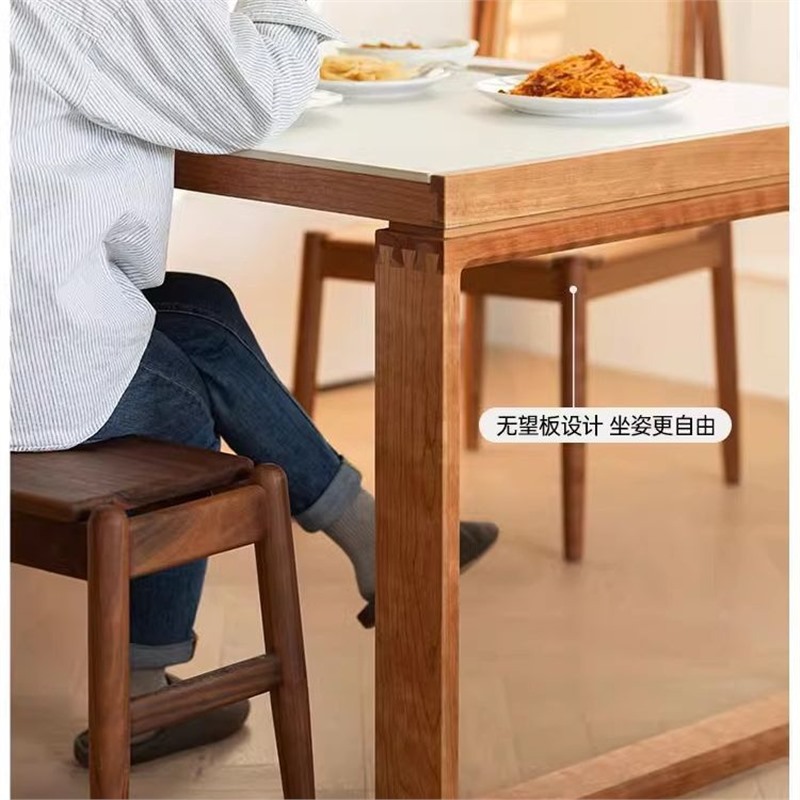 Japanese Style Cherry Wood Sideboard Full Solid Wood Rock Board Dining Table Sideboard Integrated Storage Storage Small Apartment Sideboard Thin Cabinet