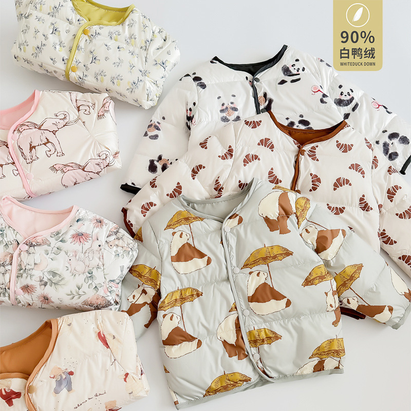 【New National Standard 90% White Duck Down】Children's down Liner for Boys' School Uniforms, Infant Winter down Jacket, Class a