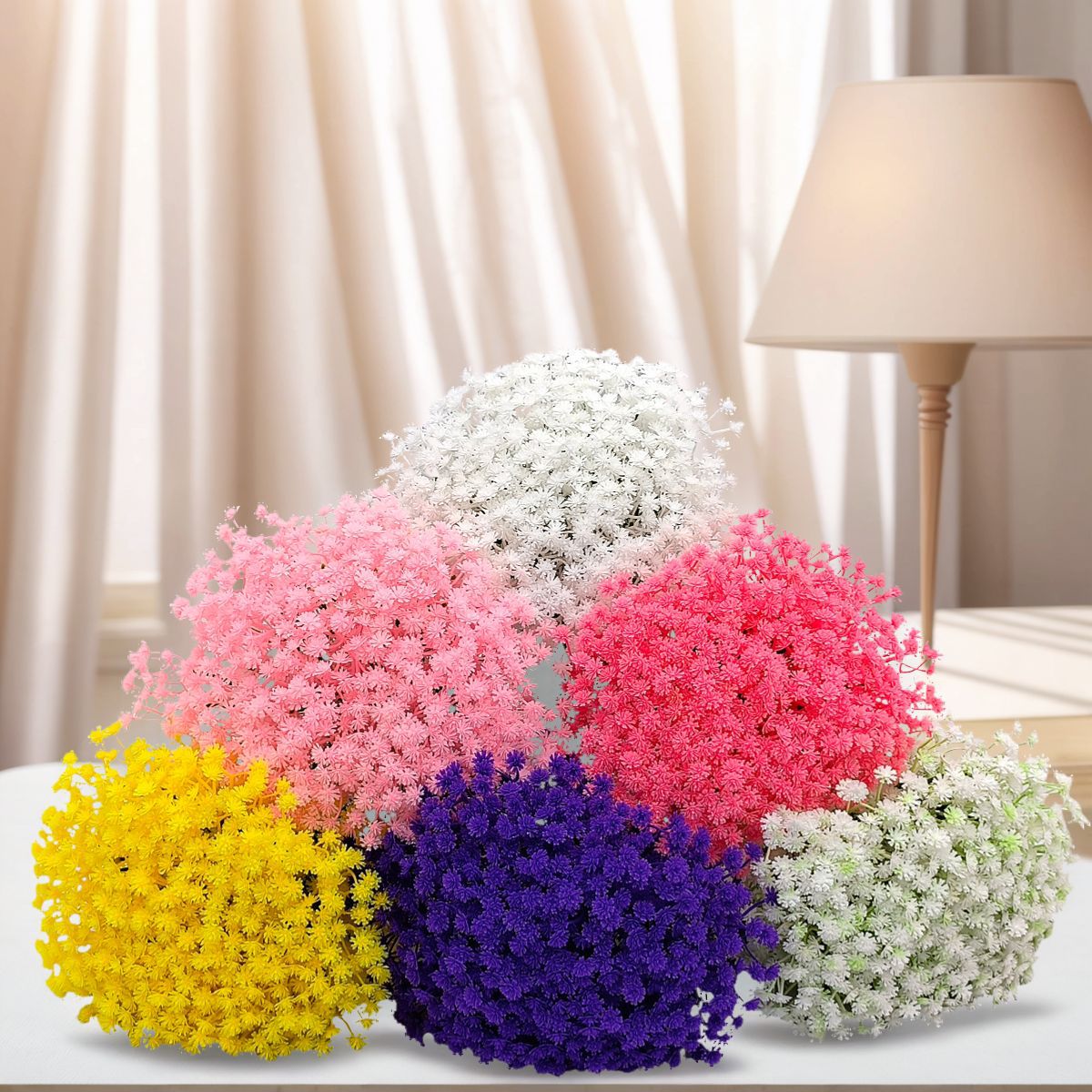 Гипсофила маленький свежий цветочный декор для дома гостиная офисные украшения ручные подделки пластиковые свадебные цветы