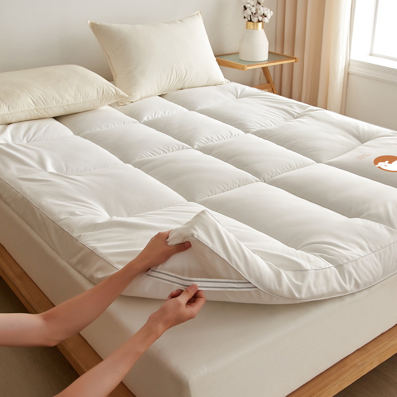 Three-Dimensional Australian Wool Soft Mattress Quilt, Thickeneded Thermal Pad, Moisture-Proof, Non-Slip, Foldableable, Washable Single and Double Bed Mattress