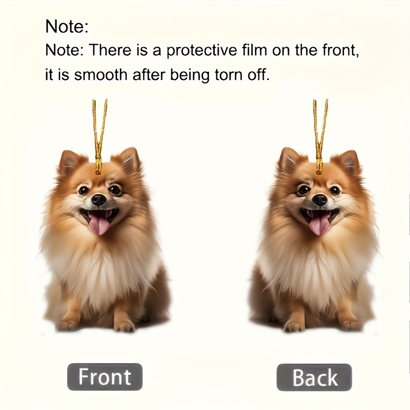 2D Acrylic Yellow Cute Puppy Flower Decoration Pendant - S Car and Bag Accessories Other