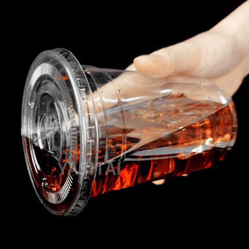 Disposable High-permeability Milk Tea Cup Cold Drink American Latte Cold Drink Coke Cup Thickened Milk Tea Coffee Cup with Lid