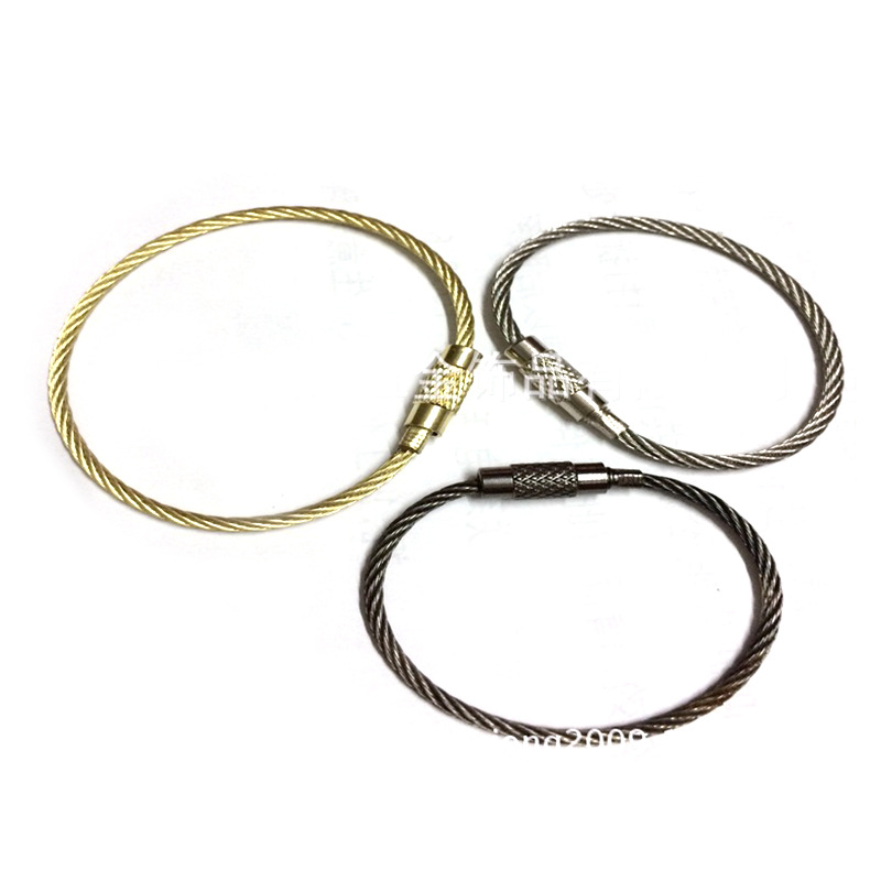Manufacturer Supplies Stainless Steel Wire Rope Rings, Rubber-Coated Wire Rings, Luggage Tags, Key Rings, Spot Wholesale