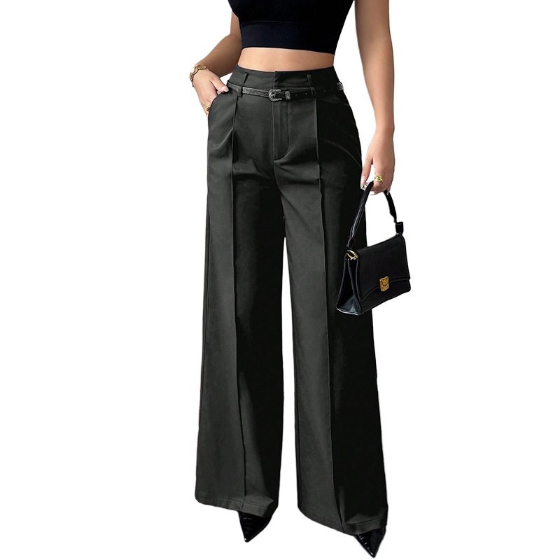 Loose All-match Summer Slim-fit Wide-leg Suit Pants Women's Dress High-grade Straight-leg Dipped High-waist Casual Suit Pants Women