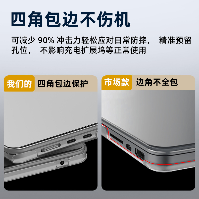 MacBook Protective Case Suitable for Mac 13inch Crystal Shell Cover Apple Laptop Protective Case Cross-Border