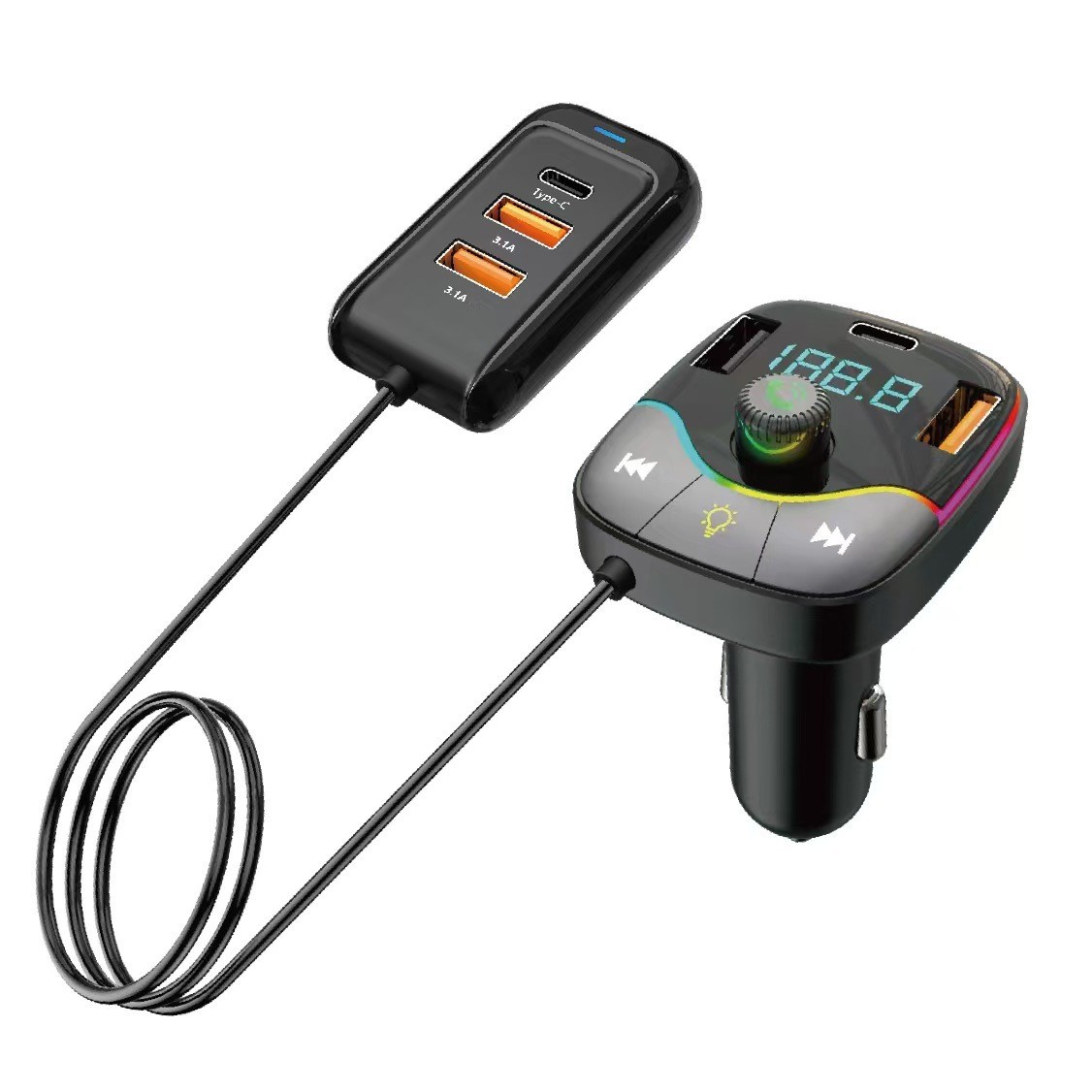 Q5 Bluetooth Transmitter Car Mp3 Fm Car Bluetooth Car Charger Tf Card U Disk Player Cross-Border Hot Model