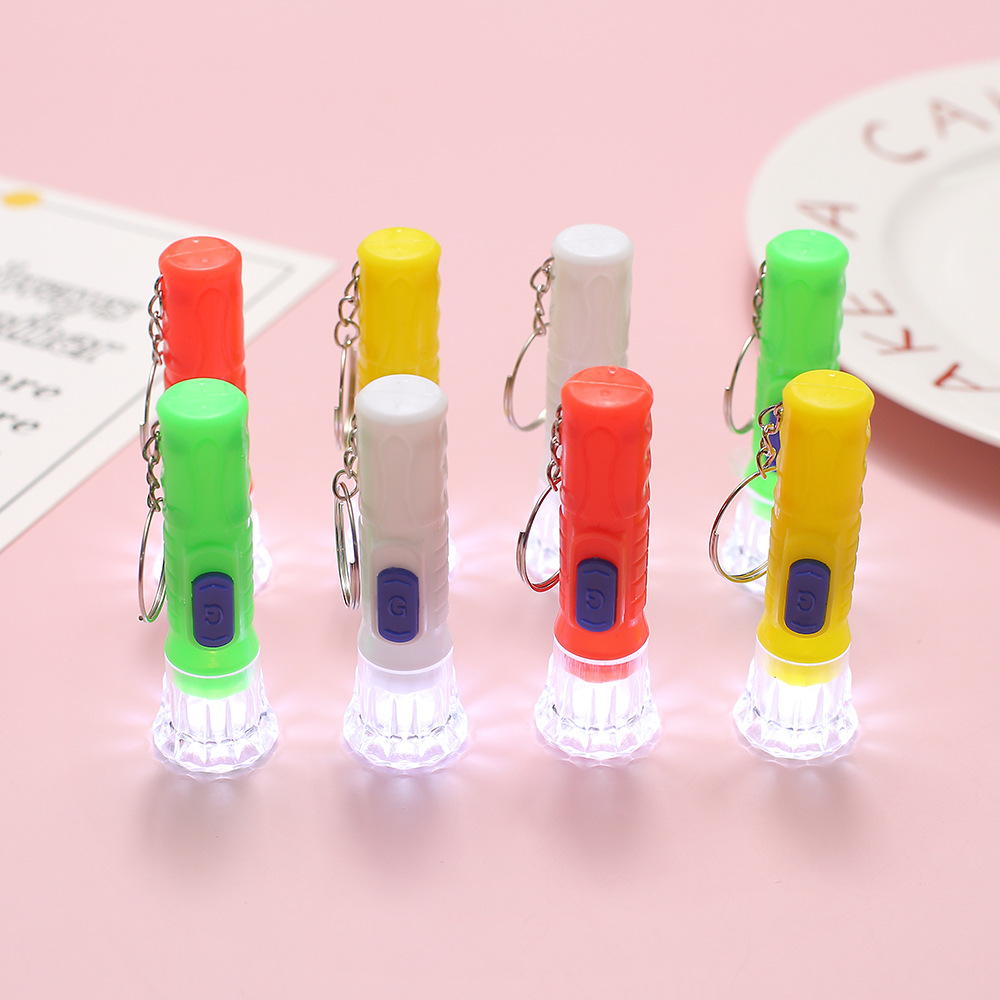 New mini plastic children's small flashlight transparent crystal led household small flashlight Home portable small
