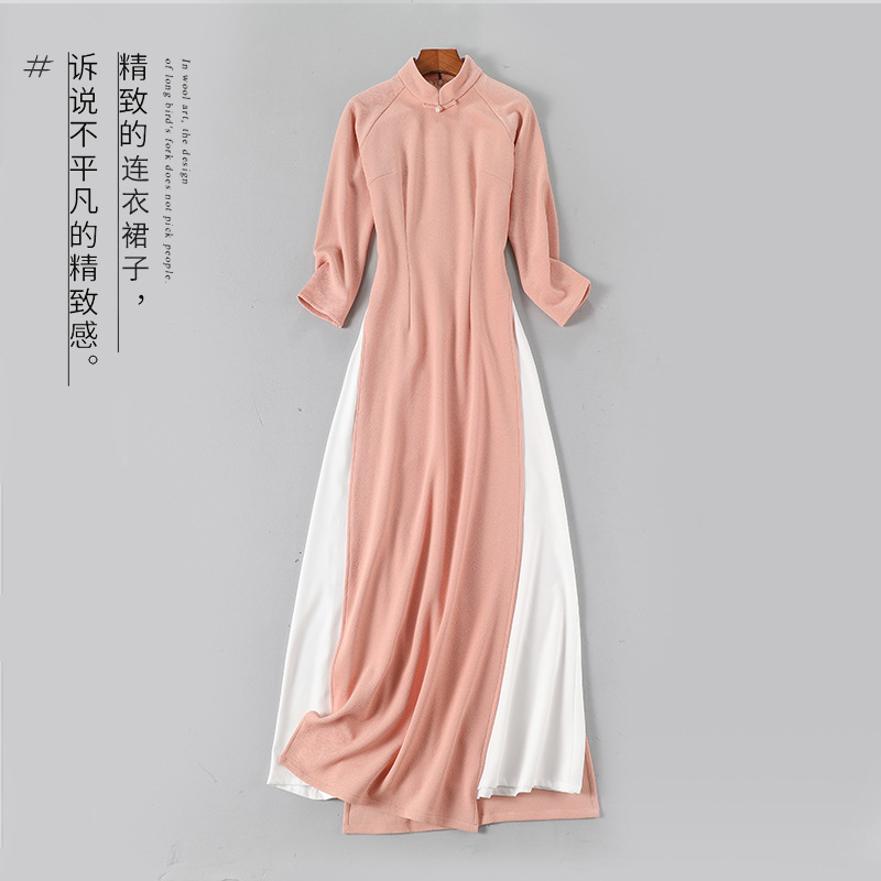 Tea Clothing 2021 Women's Retro Zen Art Tea Clothing Improved Cheongsam Fairy Dress Audie Thick Dress for Women