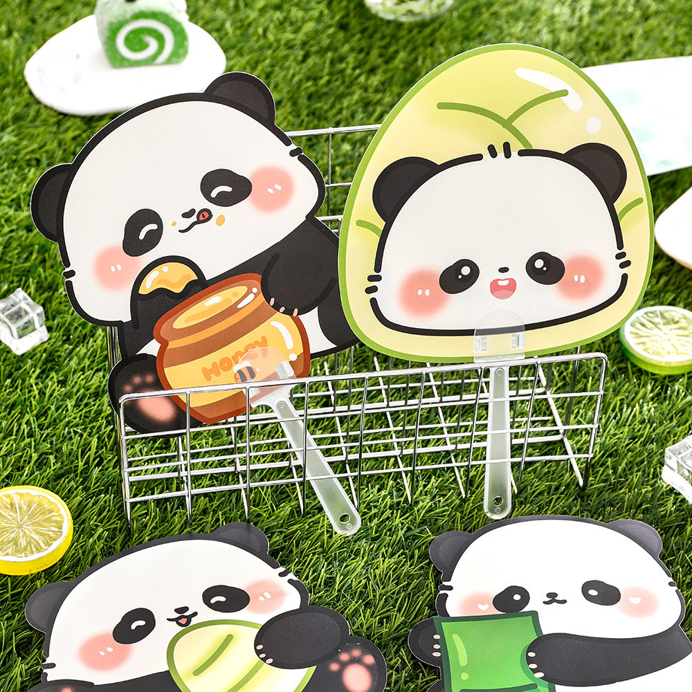 Ins Cute Panda Fan Student Summer Portable Hand Fan Cartoon High Color Value Plastic Fan Small Gift