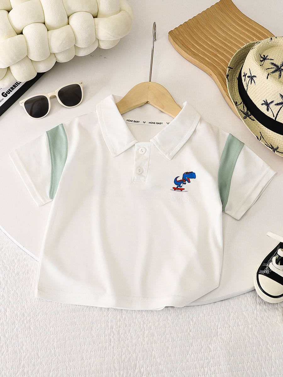 New Children's Summer Cartoon Polo Shirt T-shirt for Boys and Girls Thin Printed Short-sleeved Baby's Korean-style Lapel Top