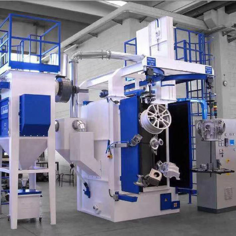 Hook-Type Small Sandblasting Machine Surface Cleaning Machine Vertical Shot Blasting Machine Anti-Collision Rust Removal Machine for Valves with Efficient Rust Removal