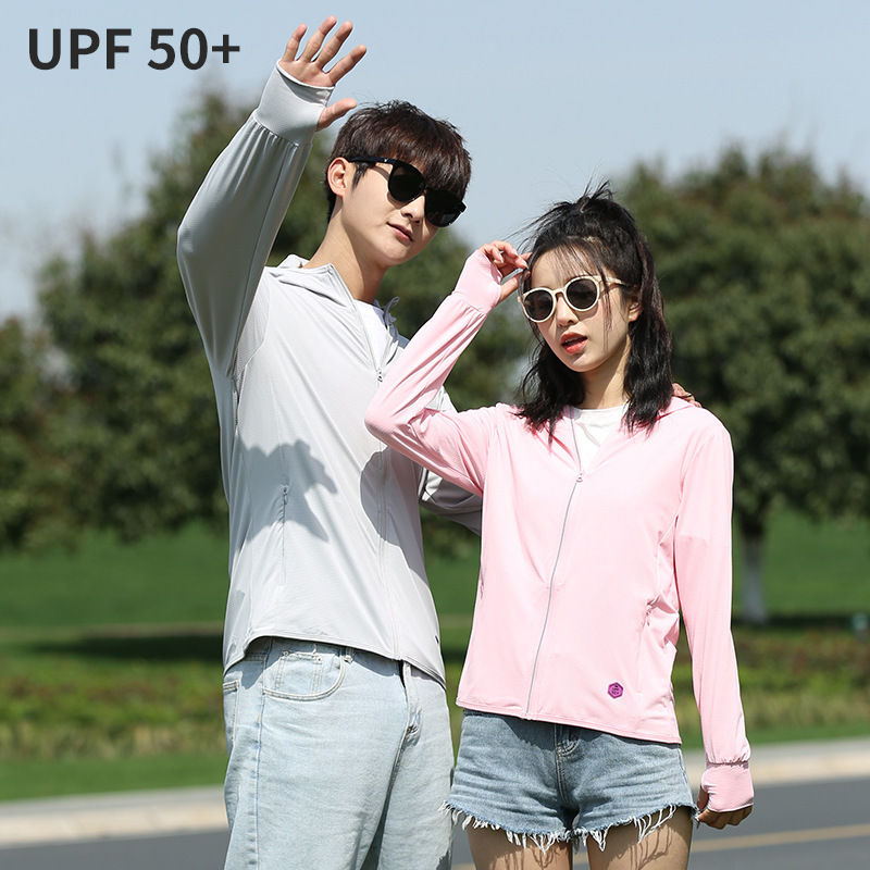 Hooded Couple Sun Protection Clothing Men's Breathable Summer Outdoor Quick-Drying Skin Clothing Anti-Uv Top Sun Protection Clothing for Women