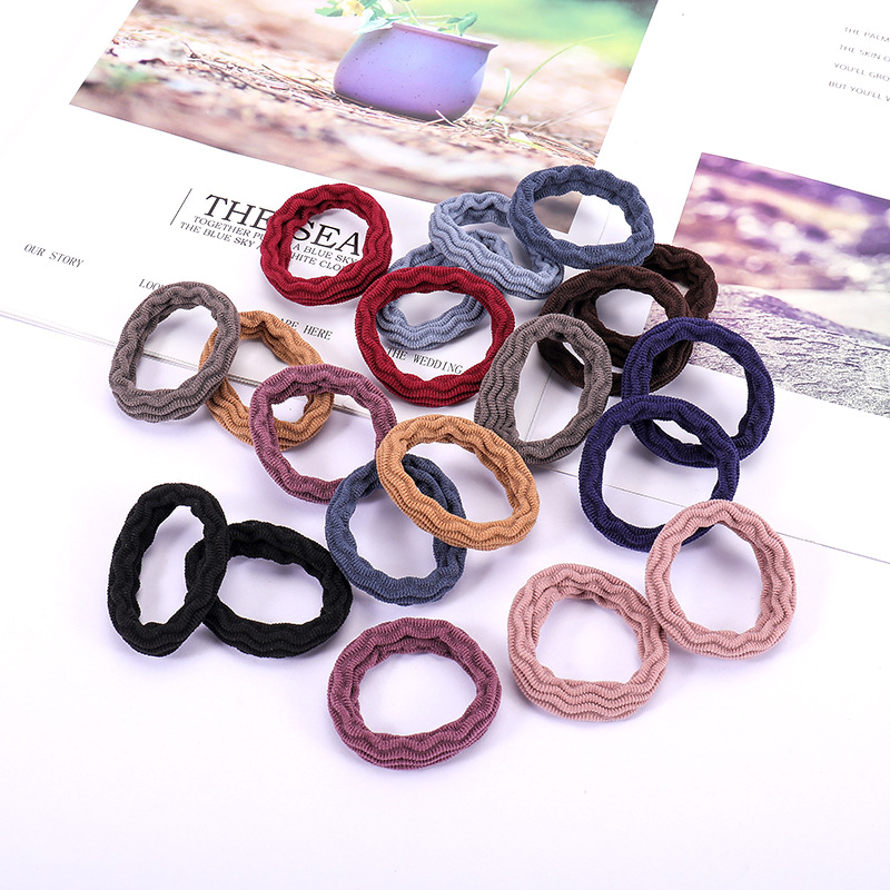Jacquard Hair Rings Towel Rings Thick High Elastic Seamless Creative Hair Rope Hair Rope Rubber Tendons Korean Style Wave Mesh