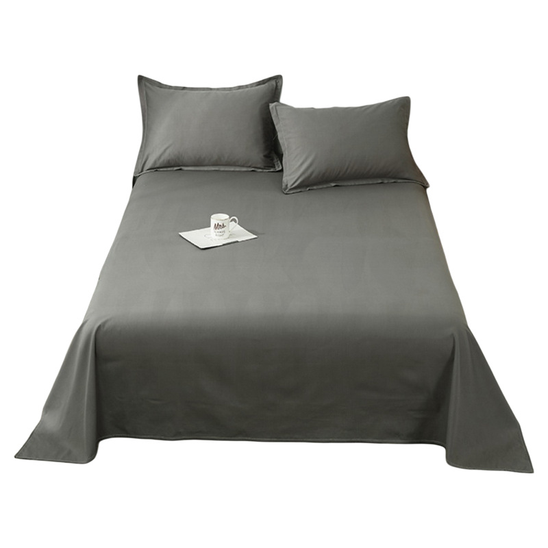 Solid Color Washed Cotton Bed Bed Sheets Single Piece Quilt Pillowcase Three-Piece Set Student Dormitory Single 2025 New Style Universal for All Seasons