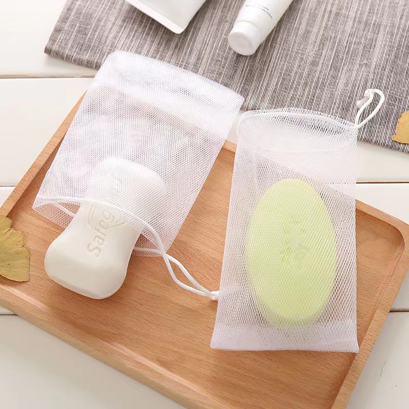 Bubble net double white rope bubble net handmade soap bag soap bag facial cleanser special cleansing net factory wholesale