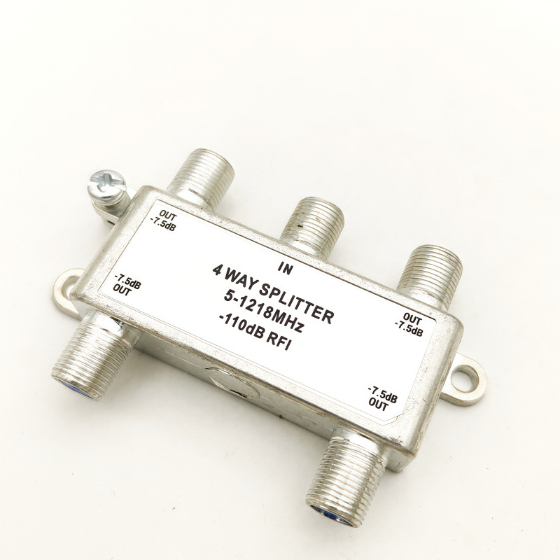 F British Cable Tv Distributor 4 Distribution 1 in 4 Out Indoor Signal Connector Digital 5-1218Mhz
