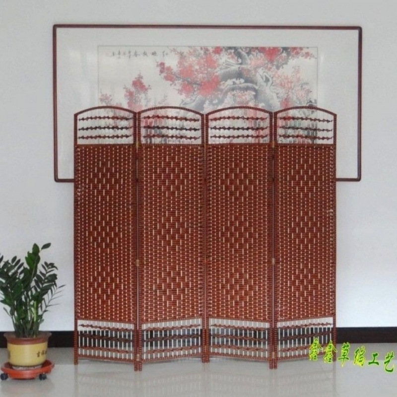 Special Offer Chinese Rattan Screen Folding Partition Solid Wood Fashion Hotel, Living Room Bedroom Mobile Folding Screen Simple Factory