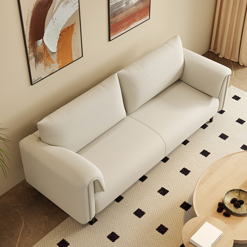 Sofa Living Room Small Apartment Double Home Fabric Modern Cream Style Apartment Rental Small Simple