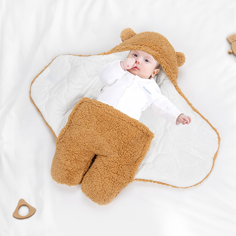 Bidole Baby Sleeping Bag Autumn and Winter Thickened Kick-proof Quilt Newborn Winter Baby Dual-use Outgoing Pure Cotton Swaddling Quilt