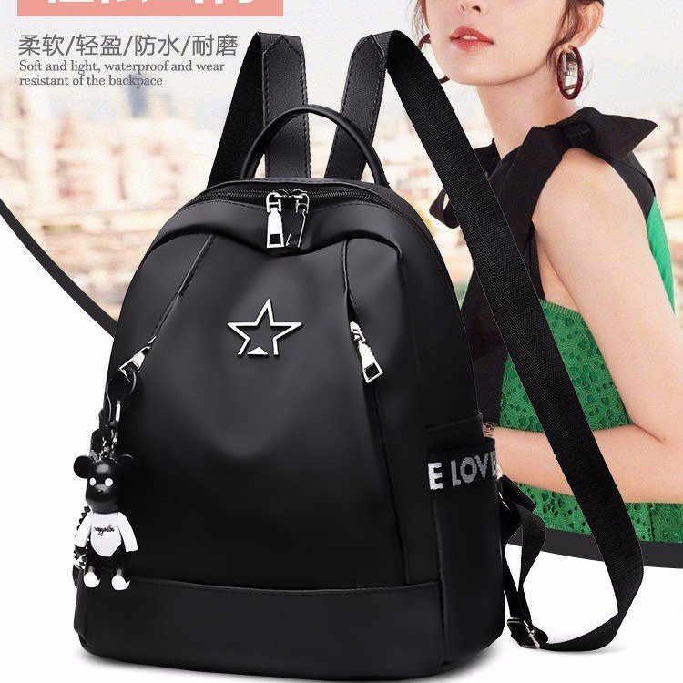 Summer Women's Backpack Casual Backpack Women's Bag Solid Color Nylon Backpack Foreign Trade Fashion Bag Cross-border Wholesale Bag