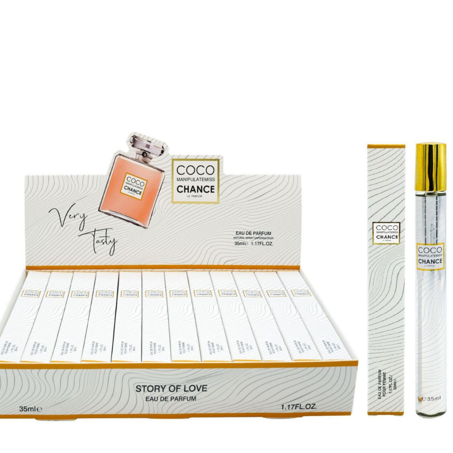 Cross-Border Women's Perfume Test Tube Men's European and American Africa Southeast Asia Arabian Middle Eastern Blue 35ml Pull Tube Neutral