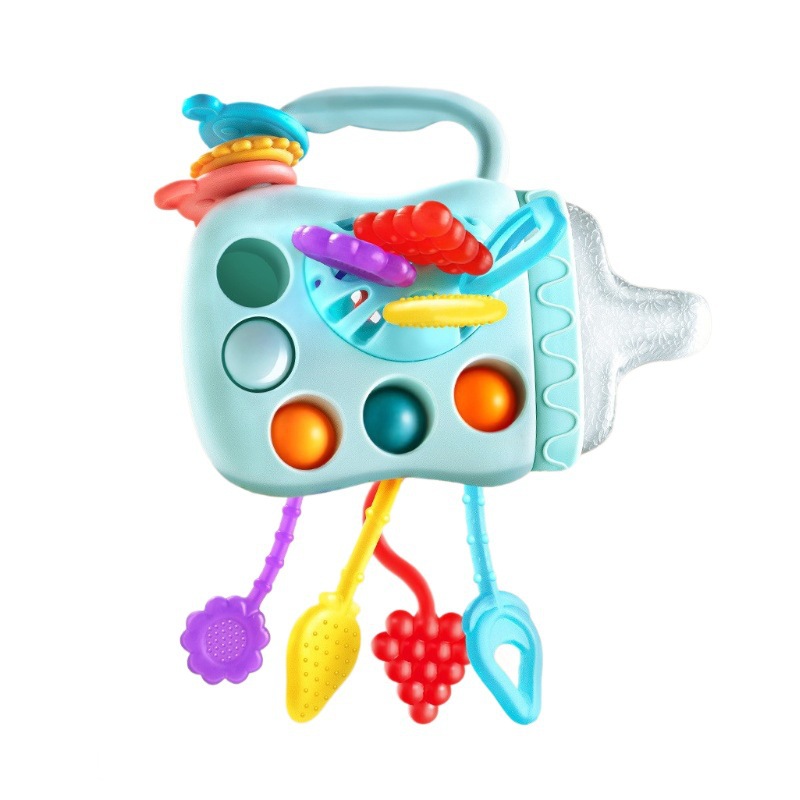 Baby Bottle Puller, Toddler Pumping Music, Chewable Teether, Silicone Toy for Babies 0-1 Years Old, Grasping Training 2