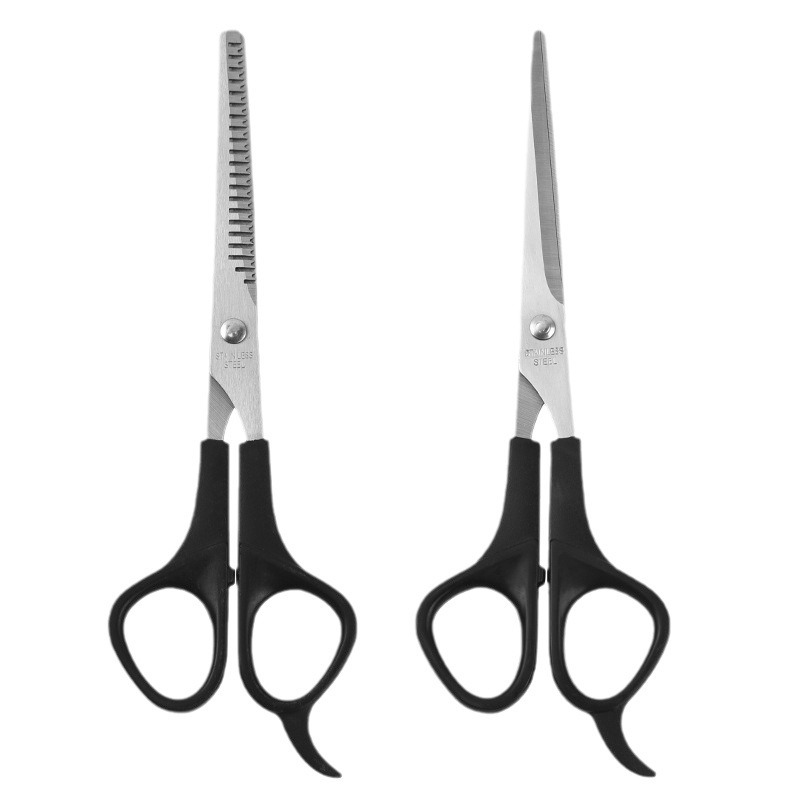 Spot Wholesale Beauty and Hairdressing Tools Hairdressing Stainless Steel Thinning Scissors Flat Scissors Pet Scissors Card Set