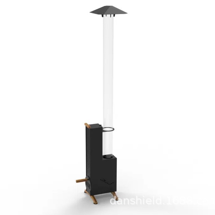 Vertical wood-burning rocket stove rocket launcher courtyard heating stove outdoor camping winter energy saving and environmental protection pellet stove