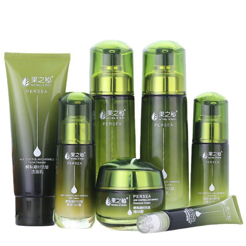 Fruit Secret Avocado Anti-wrinkle Skin Care Water Emulsion suit Cosmetics Full Set Facial Cleanser Moisturizing Tight genuine goods Wholesale