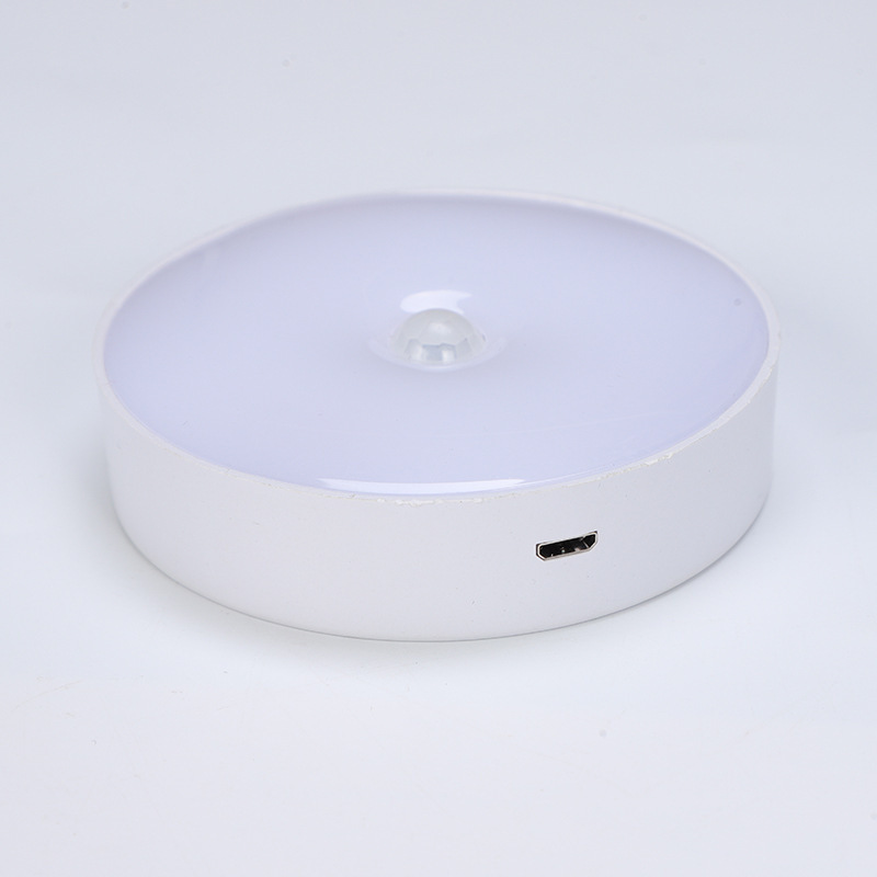 White Light Human Body Induction Night Light Bedside Smart LED Induction Light Outdoor Waterproof PC Rechargeable Night Light