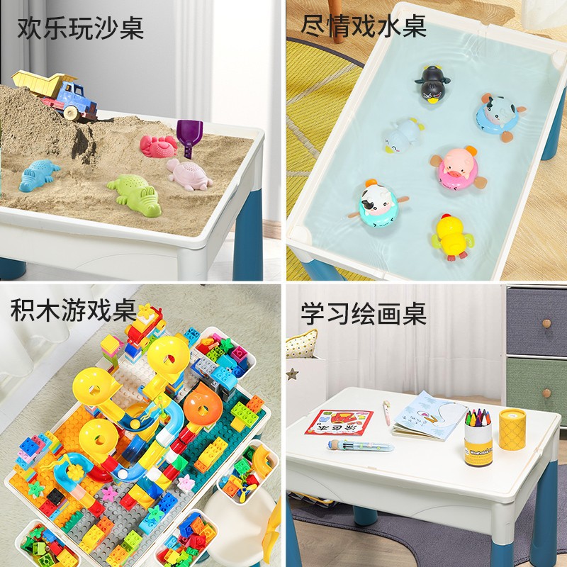 Children's Building Block Table Multi-Functional Large Size Compatible with Lego Large Particle Assembled Educational Toys for Baby Boys 3-6 Years Old