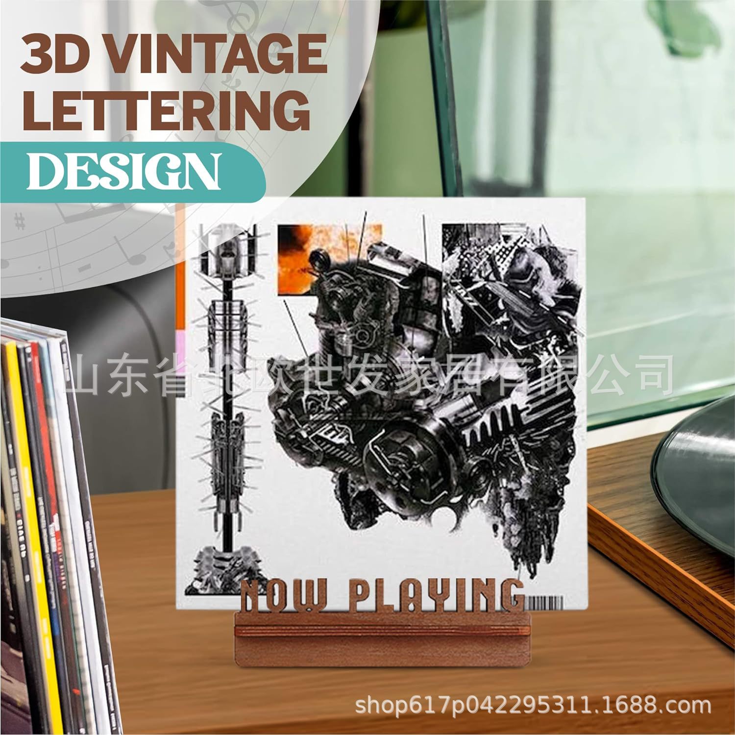 Amazon Hot Selling Wooden Vinyl Record Storage Rack Wooden CD Record Rack Display Rack Removable Storage Rack