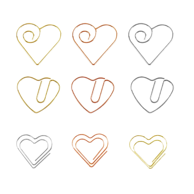 Source manufacturers love special-shaped paper clip color paper clip office stationery metal plating bookmark clip wholesale