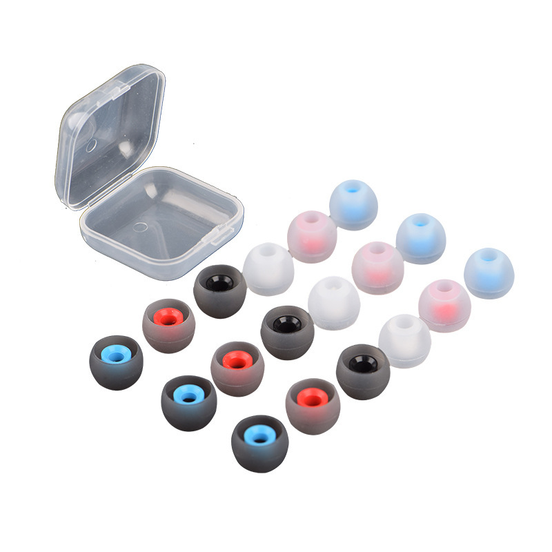 Two-color Bullet Silicone Sleeve In-ear Headphone Silicone Sleeve Cap Universal Mobile Phone Cap Earplugs Bluetooth Earphone Sleeve