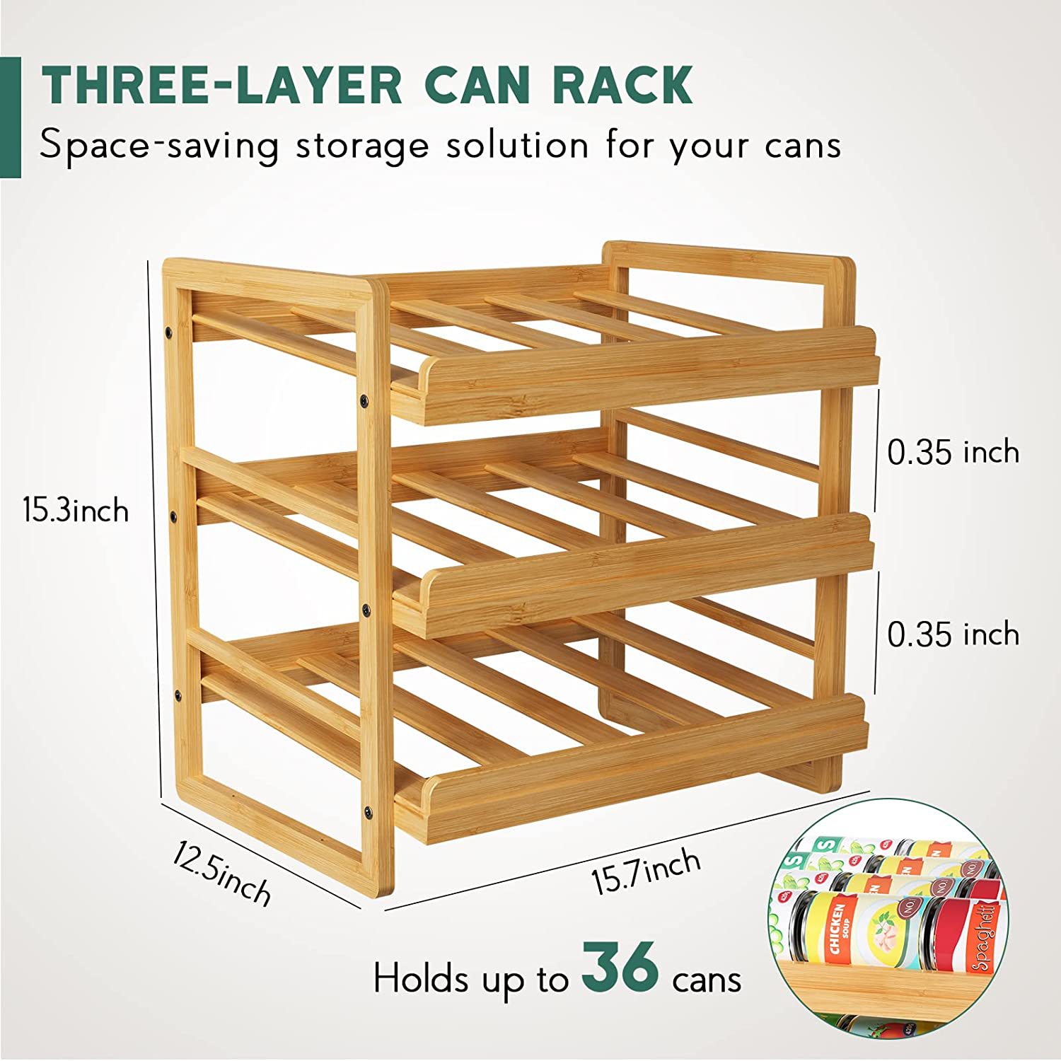Bamboo Wooden Multi-layer Canned Storage Rack Creative Stackable Snack Canned Fruit Storage Rack Wooden Beverage Rack