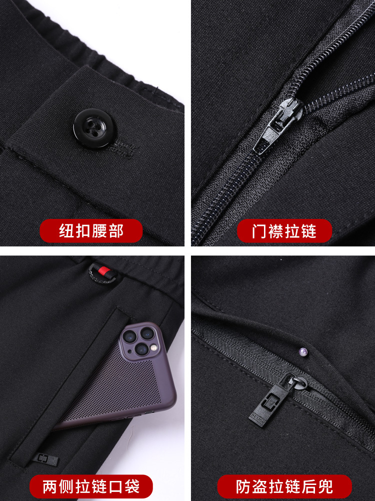 Winter Men's Outer Wear Men's Dad Pants Middle-aged Grandpa fleece-lined Thickened Silk Warm Pants Loose Casual Pants