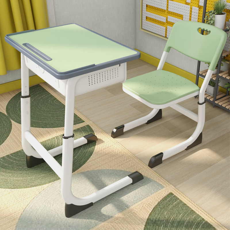 Desks and Chairs Training Table Primary and Secondary School Students Children's Study Table School Home Tutoring Class Single and Double Writing Table