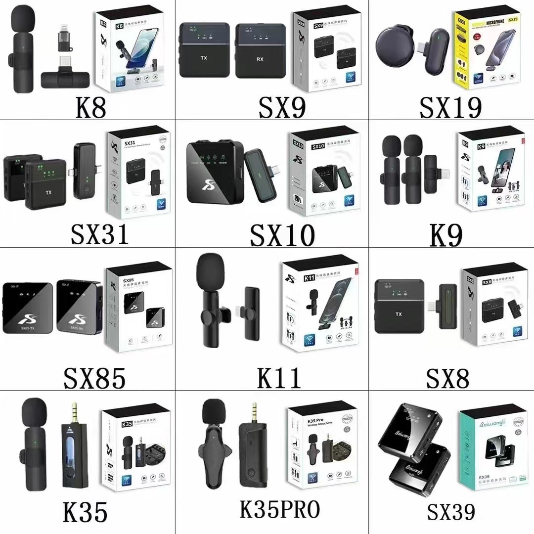 Original wireless collar clip microphone mobile phone outdoor shaking audio and video recording smart radio noise reduction mini microphone