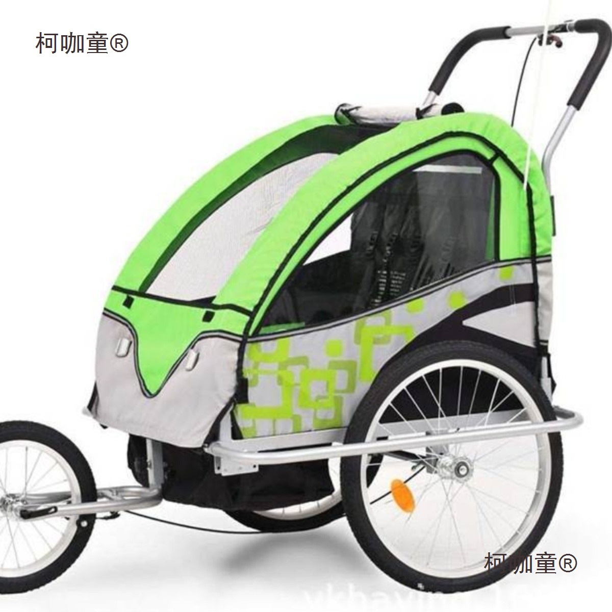 Bicycle Rear-Mounted Trailer for Two Children, Foldable Hiking Cart, Suitable for Sleeping, Parent-Child Travel, and Walking Children