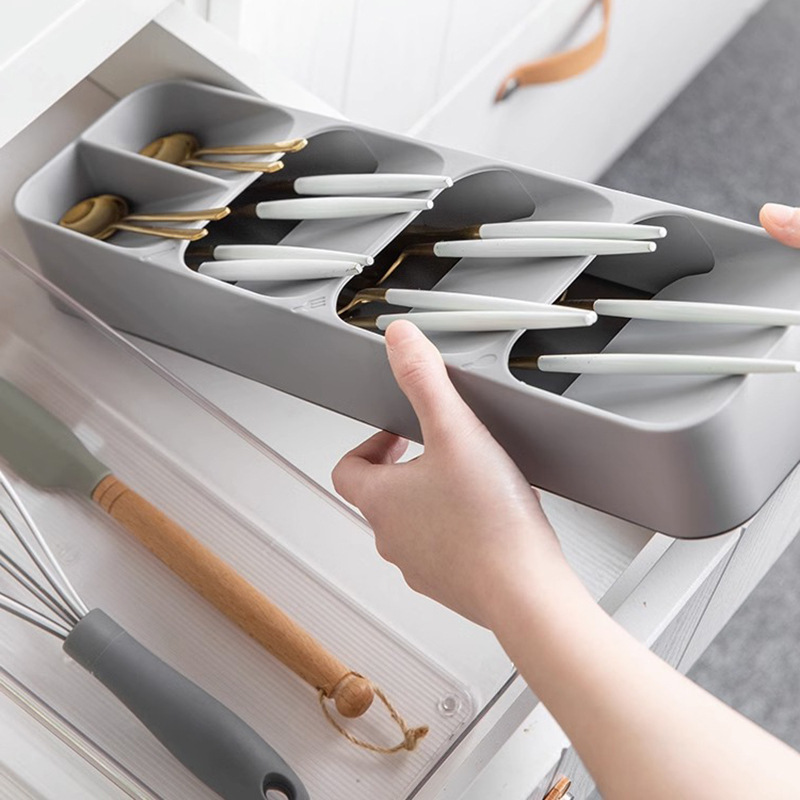 Tableware Storage Organizer Kitchen Drawer Split Knife, Fork and Spoon Storage Box Knife Rack Cutter Drawer Storage Box