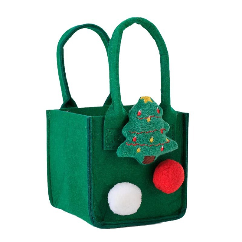 Wholesale Christmas Eve Apple Gift Box Felt Tote Bag Santa Gift Bag
