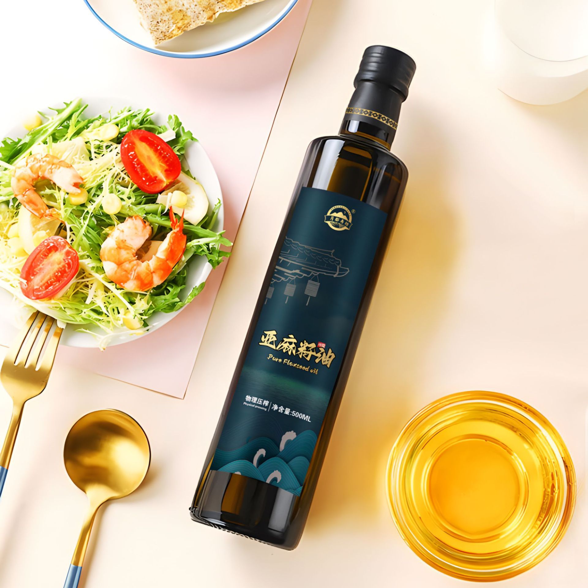 Manufacturer Wholesale First-Class Cold-Pressed Pure Flaxseed Oil Mom Confinement Oil Spot Edible Oil Holiday Gift Group Purchase